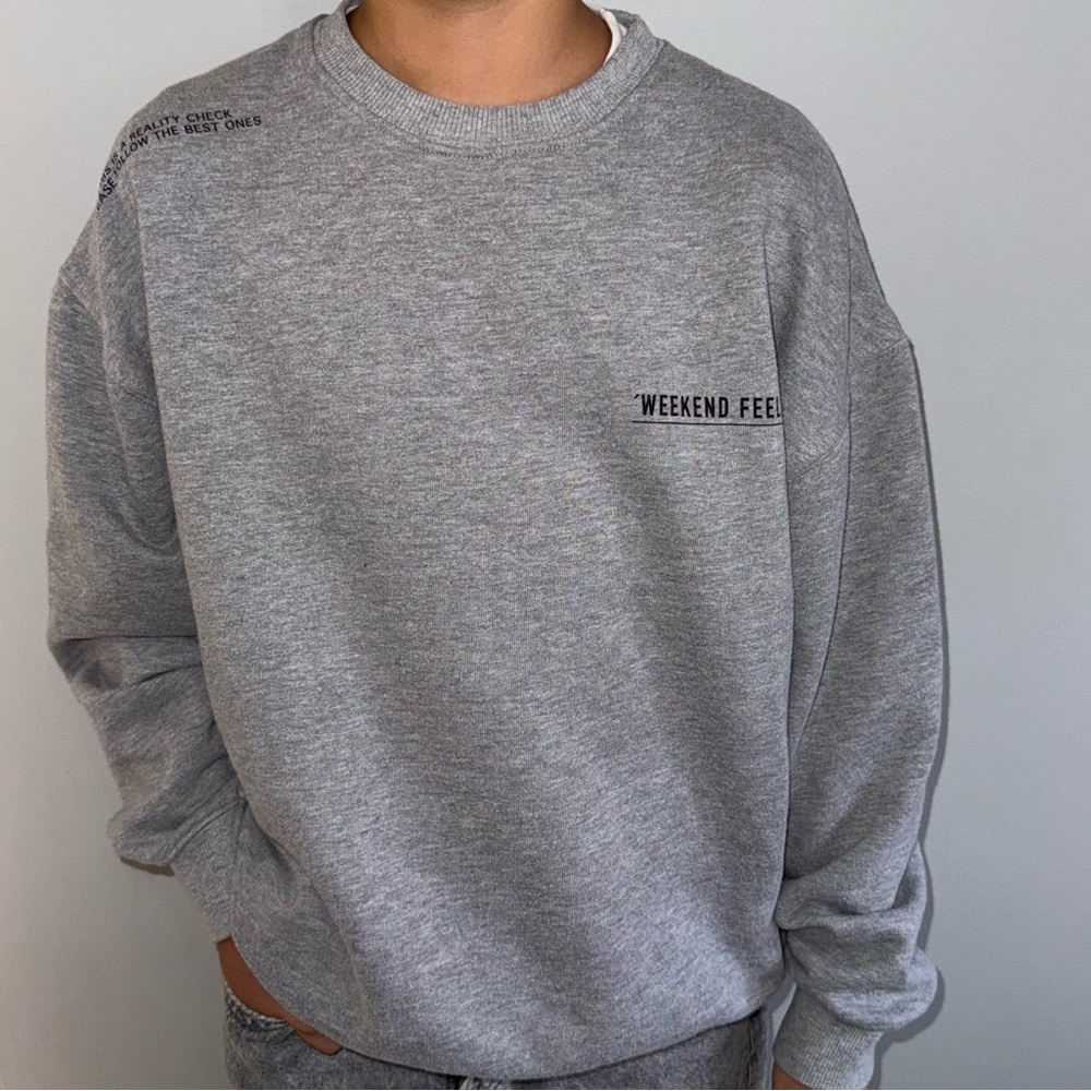 Zara Kids Heather Gray Crewneck Sweater